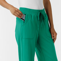 RENEW Knit Women's Wide Leg Scrub Pant Bahama Breeze side detail 2
