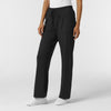 RENEW Knit Women's Wide Leg Scrub Pant Black side view