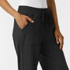 RENEW Knit Women's Wide Leg Scrub Pant Black side detail 1