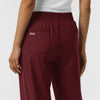 RENEW Knit Women's Wide Leg Scrub Pant Burgundy back detail