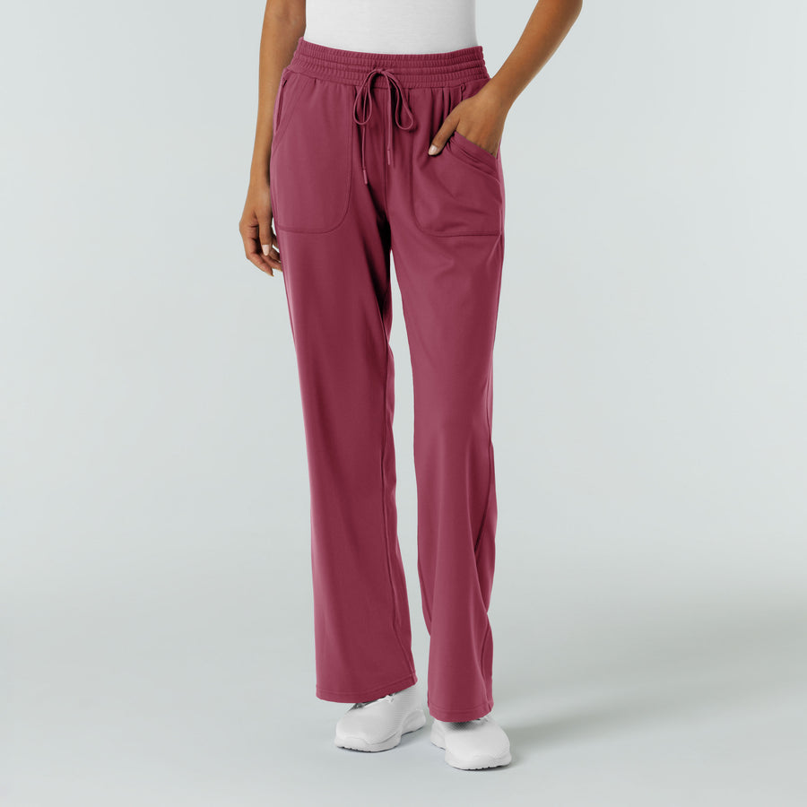 RENEW Knit Women's Wide Leg Scrub Pant Carnation