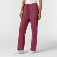 RENEW Knit Women's Wide Leg Scrub Pant Carnation side view