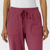 RENEW Knit Women's Wide Leg Scrub Pant Carnation front detail