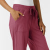 RENEW Knit Women's Wide Leg Scrub Pant Carnation side detail 1