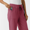 RENEW Knit Women's Wide Leg Scrub Pant Carnation side detail 2