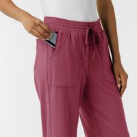 RENEW Knit Women's Wide Leg Scrub Pant Carnation side detail 2