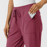 RENEW Knit Women's Wide Leg Scrub Pant Carnation hemline detail