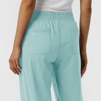 RENEW Knit Women's Wide Leg Scrub Pant Coastal Blue back detail