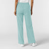 RENEW Knit Women's Wide Leg Scrub Pant Coastal Blue back view