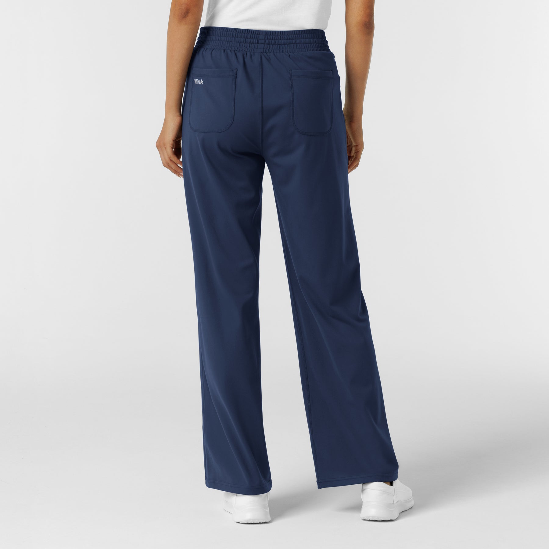 RENEW Knit Women's Wide Leg Scrub Pant Navy back view