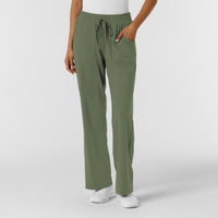 RENEW Knit Women's Wide Leg Scrub Pant Olive