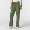 RENEW Knit Women's Wide Leg Scrub Pant Olive side view