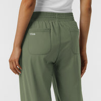 RENEW Knit Women's Wide Leg Scrub Pant Olive back detail
