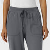 RENEW Knit Women's Wide Leg Scrub Pant Pewter front detail
