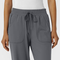 RENEW Knit Women's Wide Leg Scrub Pant Pewter front detail