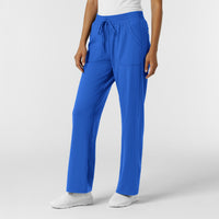 RENEW Knit Women's Wide Leg Scrub Pant Royal side view
