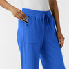 RENEW Knit Women's Wide Leg Scrub Pant Royal side detail 2