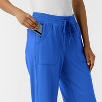 RENEW Knit Women's Wide Leg Scrub Pant Royal side detail 2