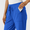 RENEW Knit Women's Wide Leg Scrub Pant Royal hemline detail