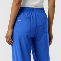 RENEW Knit Women's Wide Leg Scrub Pant Royal back detail