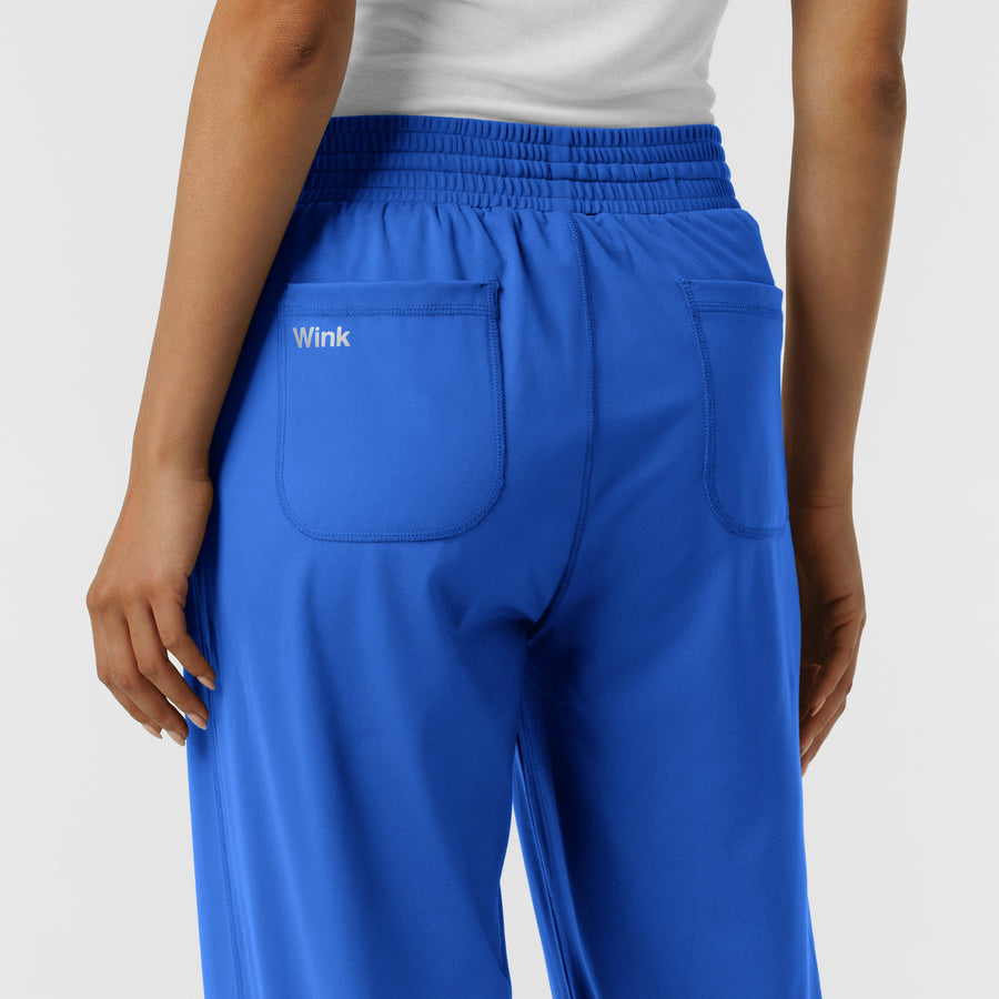 RENEW Knit Women's Wide Leg Scrub Pant Royal back detail