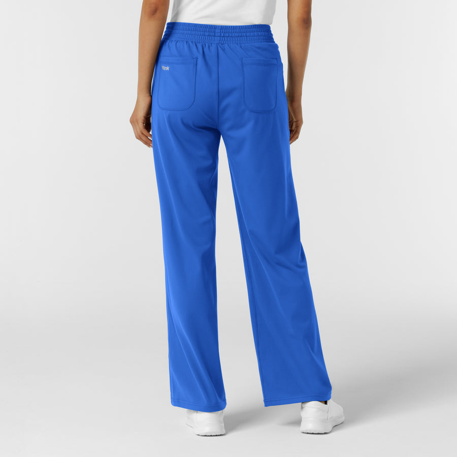 RENEW Knit Women's Wide Leg Scrub Pant Royal back view