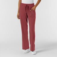 RENEW Knit Women's Wide Leg Scrub Pant Ruby