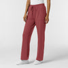 RENEW Knit Women's Wide Leg Scrub Pant Ruby side view