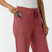 RENEW Knit Women's Wide Leg Scrub Pant Ruby side detail 2