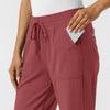 RENEW Knit Women's Wide Leg Scrub Pant Ruby hemline detail