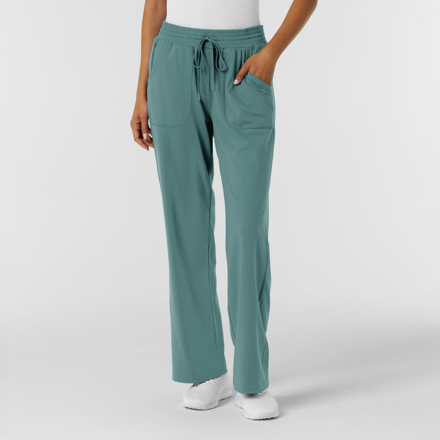 RENEW Knit Women's Wide Leg Scrub Pant Vintage Teal