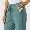 RENEW Knit Women's Wide Leg Scrub Pant Vintage Teal hemline detail
