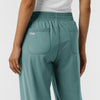 RENEW Knit Women's Wide Leg Scrub Pant Vintage Teal back detail