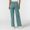 RENEW Knit Women's Wide Leg Scrub Pant Vintage Teal back view