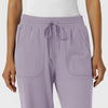 RENEW Knit Women's Wide Leg Scrub Pant Wisteria front detail