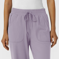 RENEW Knit Women's Wide Leg Scrub Pant Wisteria front detail