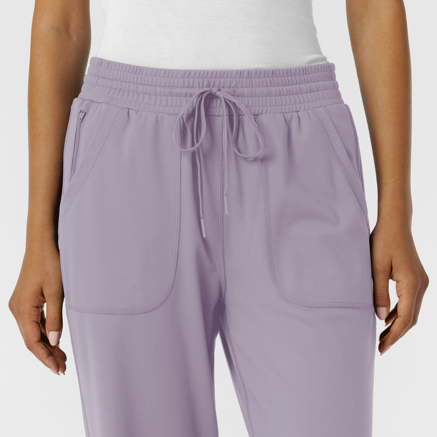 RENEW Knit Women's Wide Leg Scrub Pant Wisteria front detail