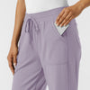 RENEW Knit Women's Wide Leg Scrub Pant Wisteria hemline detail