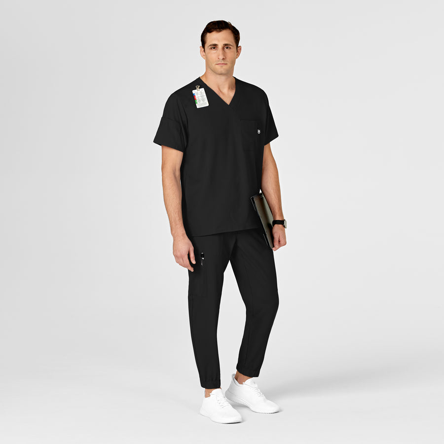 W123 Men's Cargo Jogger Scrub Pant Black scrub set