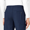 W123 Men's Cargo Jogger Scrub Pant Navy hemline detail