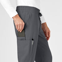 W123 Men's Cargo Jogger Scrub Pant Pewter side detail 1