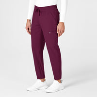 W123 Men's Cargo Jogger Scrub Pant Wine side view