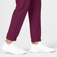 W123 Men's Cargo Jogger Scrub Pant Wine side detail 2