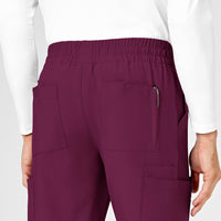 W123 Men's Cargo Jogger Scrub Pant Wine hemline detail