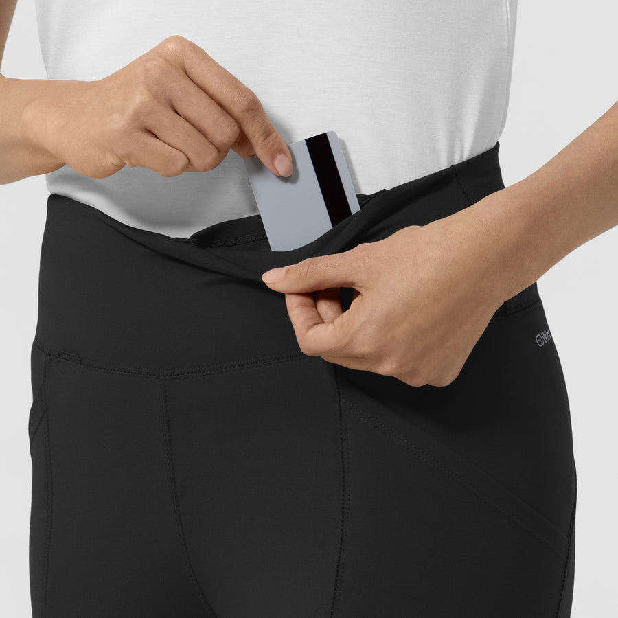 RENEW Women's Straight Leg Yoga Pant Black front detail