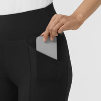 RENEW Women's Straight Leg Yoga Pant Black side detail 2