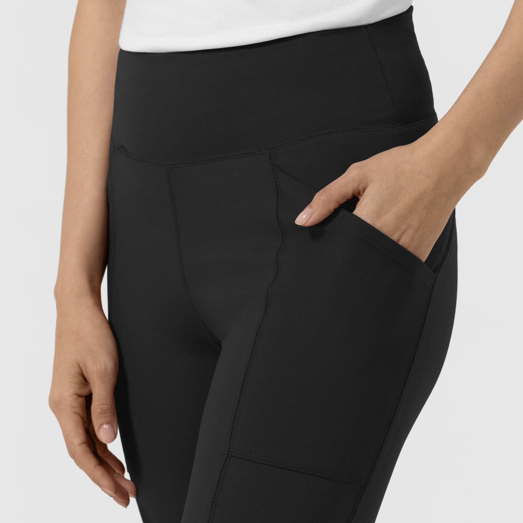 RENEW Women's Straight Leg Yoga Pant Black hemline detail
