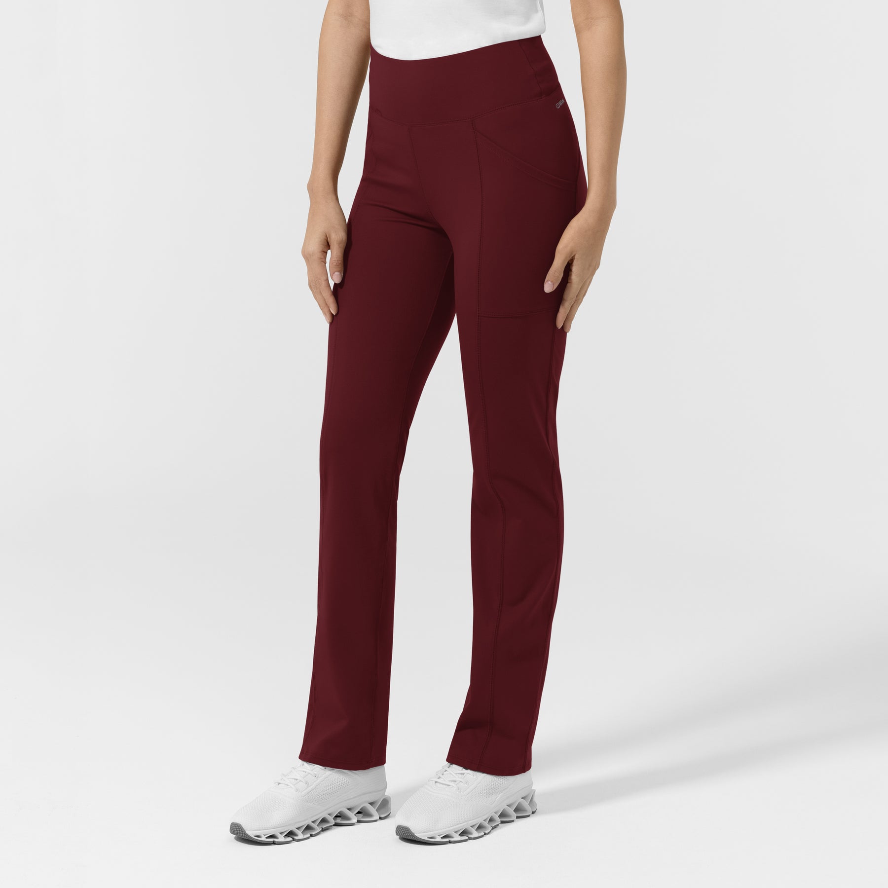 RENEW Knit Women's Straight Leg Yoga Pant Burgundy side view