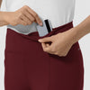 RENEW Knit Women's Straight Leg Yoga Pant Burgundy front detail
