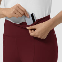 RENEW Knit Women's Straight Leg Yoga Pant Burgundy front detail